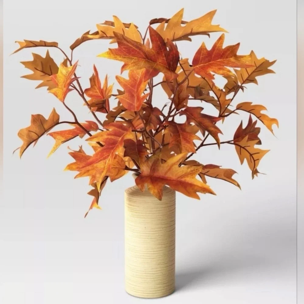 THRESHOLD NWT large oak leaf potted arrangement -19”